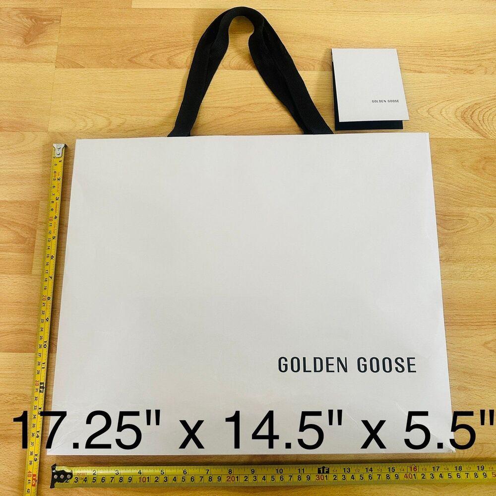 Golden Goose Paper Shopping Bag - grey/white large, 17.25" x 14.5" x 5.5"; FLAWS